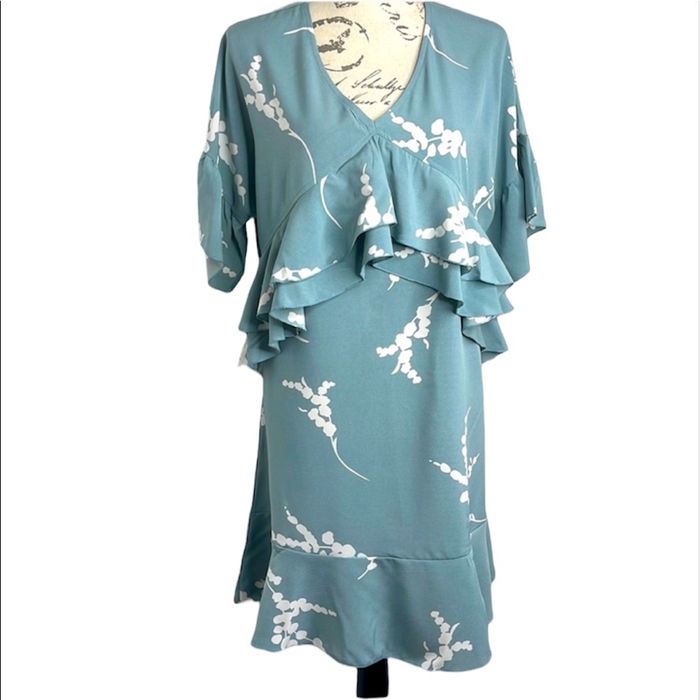 NEW Floral Ruffle Short Sleeve Midi Summer Dress